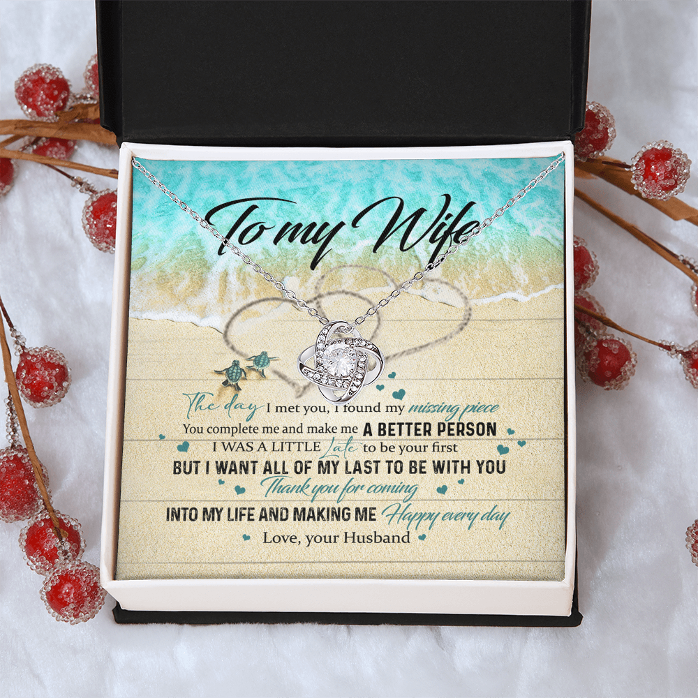 To My Wife Necklace From Husband Happy Every Day Necklace Gift For Wife, Wife Gift Necklace, Husband To Wife Gift Love Knot Pendant Gift From Men Jewelry Gift For Women, Soulmate Gift Pendant