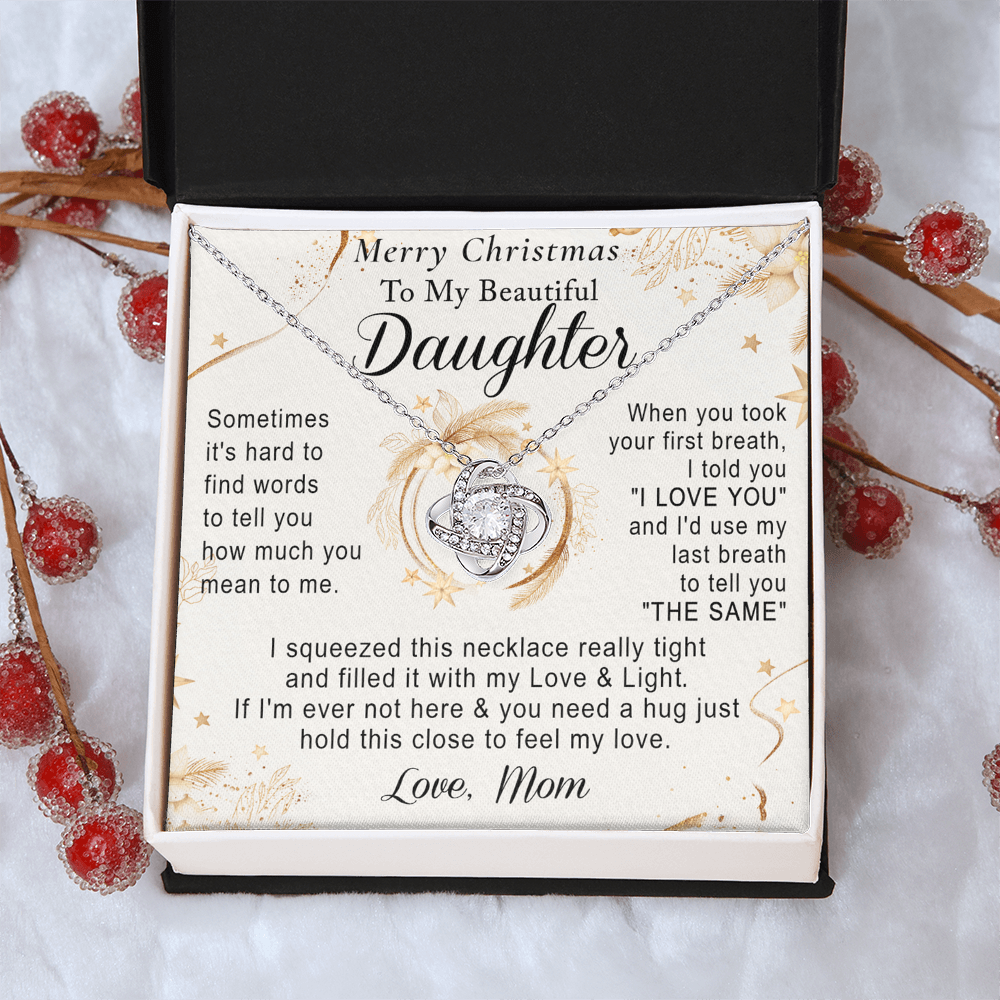 Personalized Gift Necklace - To My Daughter Necklace from Mom Graduation Gift Necklace for Daughter from Mother Daughter Christmas Necklace from Mom for Xmas Holiday Gifts Jewelry Gift For Girls