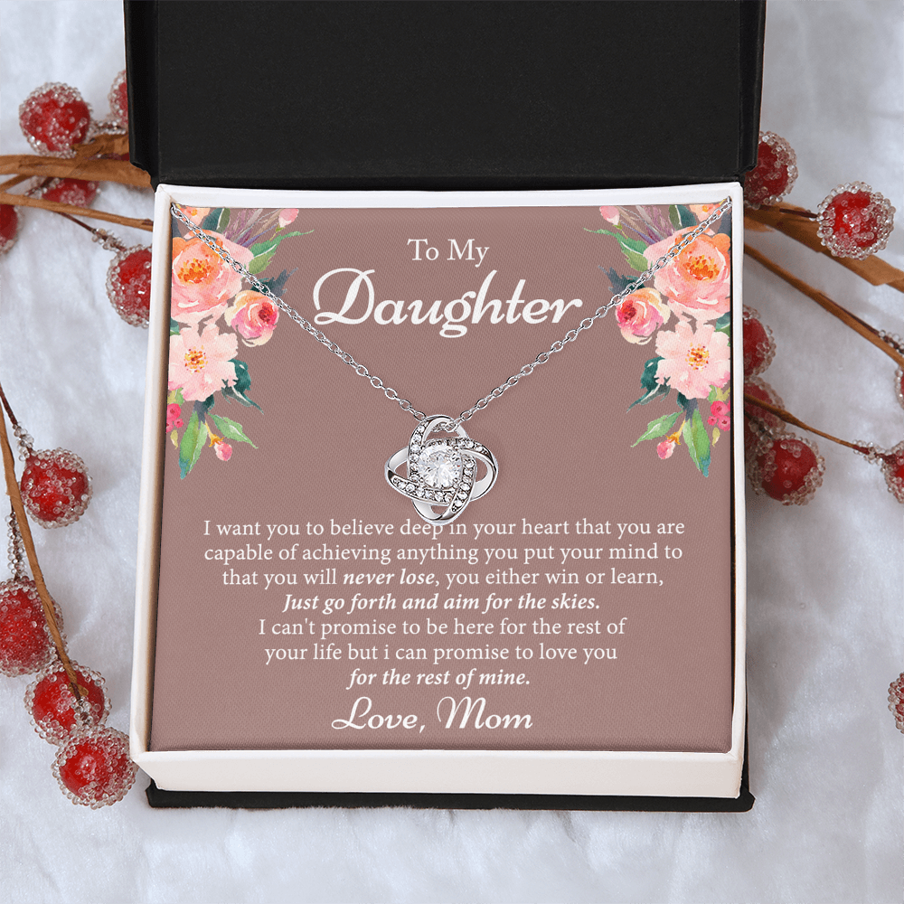 Mother To Daughter Gifts Necklace - Sterling Daughter Necklace Gifts Birthday Jewelry Gift For Girls Teen Daughter Christmas Anniversary Graduation Gift For Daughter, Mom And Daughter Gifts