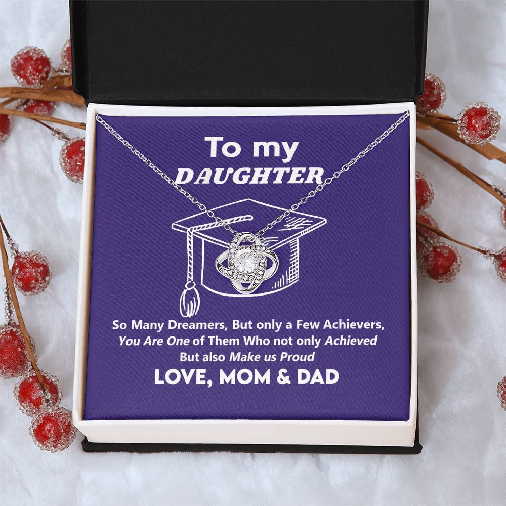 Graduation Gifts Necklace For Daughter, Her - Graduation Gift Necklace From Mom And Dad Jewelry Card For Daughter To My Daughter Necklace From Mom And Dad To Daughter with Message Card and Gift Box