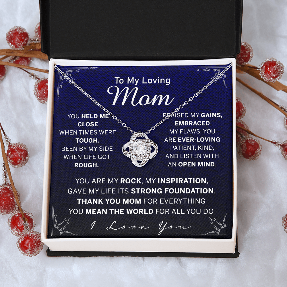 To My Loving Mom Necklace, Mom Love Knot Necklace From Daughter And Mother Necklace, You Held Me Close Necklace Gift For Mom, Loving Mom Gift Necklace, I Love You Necklace Gift For Mom, Jewelry Gift