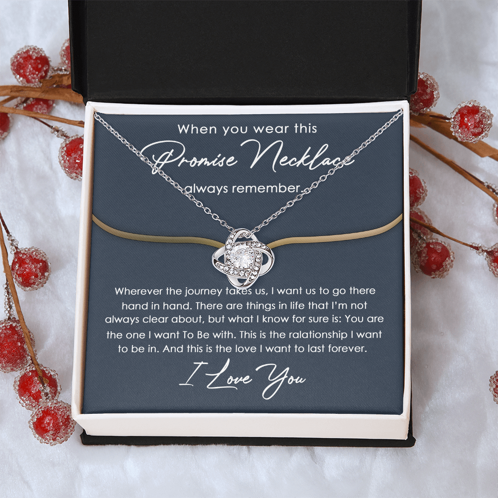 To My Girlfriend Love Knot Necklace With Message Card And Gift Box From Boyfriend, Husband, Girlfriend Gift Necklace - Jewelry Gift For Girls, Love Knot Pendant Gift For Girlfriend, Soulmate