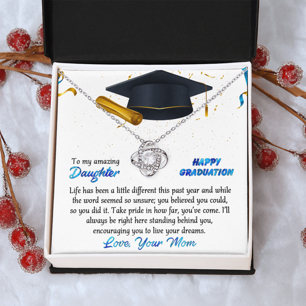 Graduation Gift Necklace for Her, Daughter - To My Daughter Necklace From Mom And Dad To Daughter Necklace, College Graduation Gifts Pendant For Daughter Necklaces High School Graduation Gift