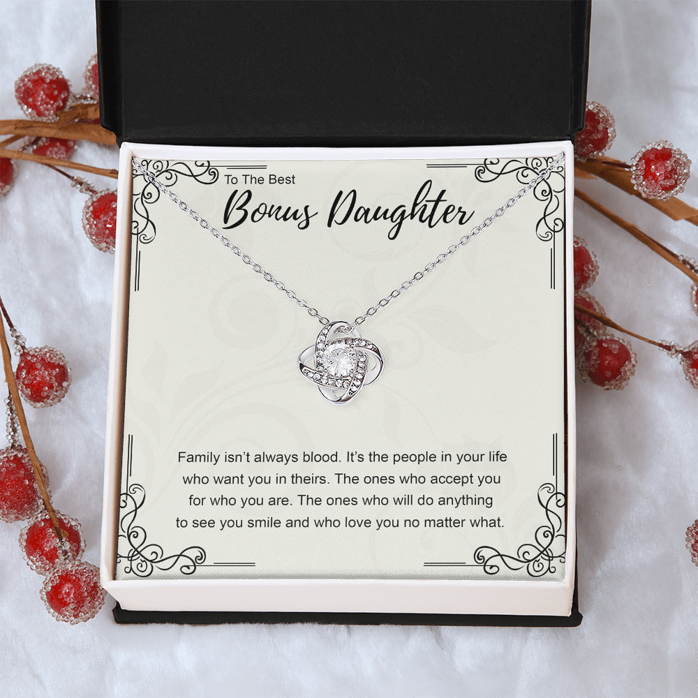 Bonus Daughter Gift Necklace, My Bonus Daughter Necklace From Bonus Mom, Stepdaughter Birthday Gift, Step Daughter Gifts from Stepmom, Wedding Gift for Stepdaughter Jewelry Gift For Girls