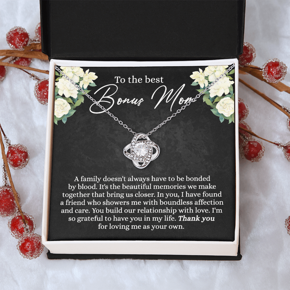 Bonus Mom Gift Necklace, To The Best Bonus Mom From Bonus Daughter, Mother Daughter Necklace Gift For Her, Bonus Mother Gift Necklace On Mother's Day, Anniversary, Birthday, Jewelry For Women