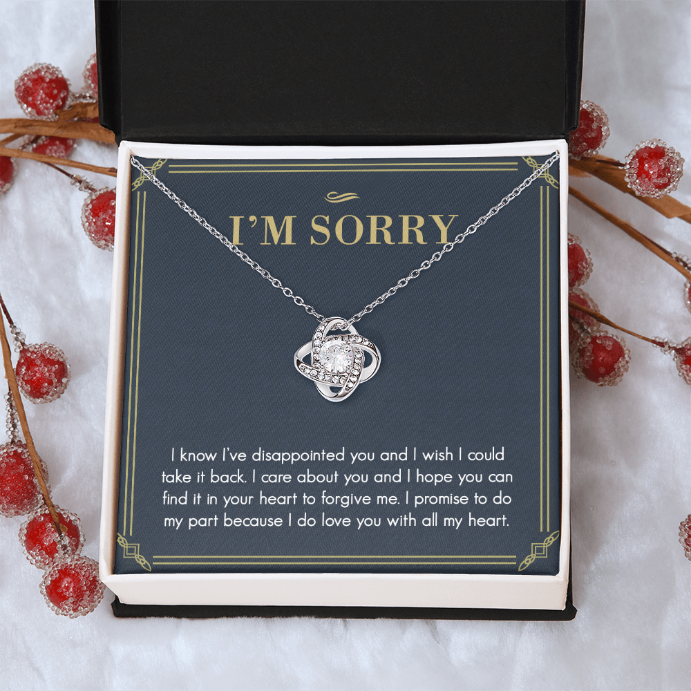 I'm Sorry Gift Necklace For Her, For Girlfriend, Soulmate, Please Forgive Me Gift Necklace, I'm Sorry Love Knot Necklace From Boyfriend, Husband - Love Knot Pendant Gift For Girlfriend, Soulmate