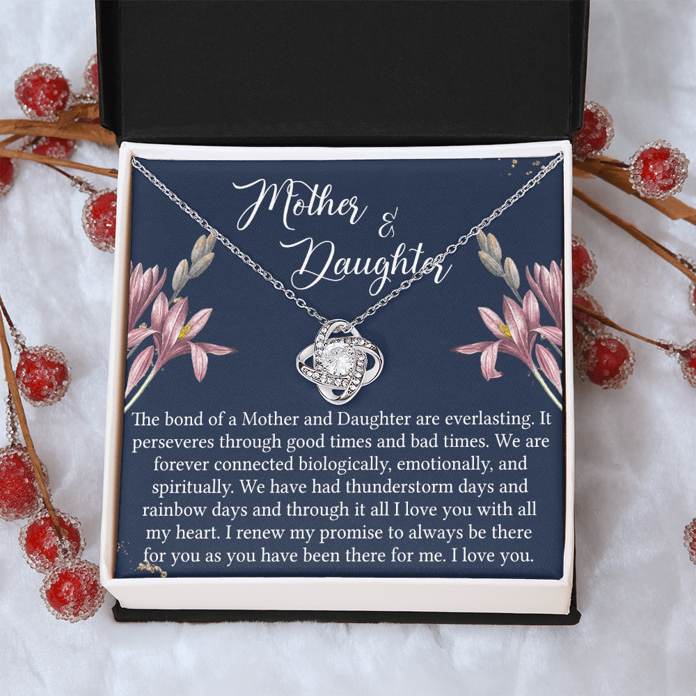 Mother And Daughter Gift Necklace - To My Mother Love Knot Necklace Gift From Daughter, Bond Of A Mother And Daughter Gift Necklace For Mom, Jewelry Gift For Women, Mother, Birthday Gift For Mom