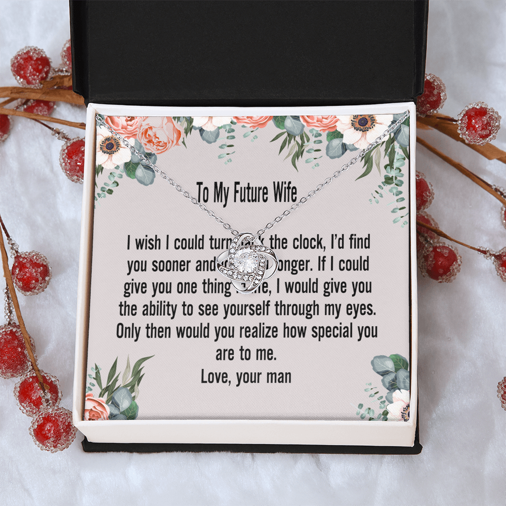 Gift For Wife Necklace, To My Future Wife Necklace From Husband, Wife Love Knot Necklace, Jewelry Gift For Women, Badass Wife Gift Necklace, Future Wife Gift Necklace Soulmate Gift Love Knot Pendant