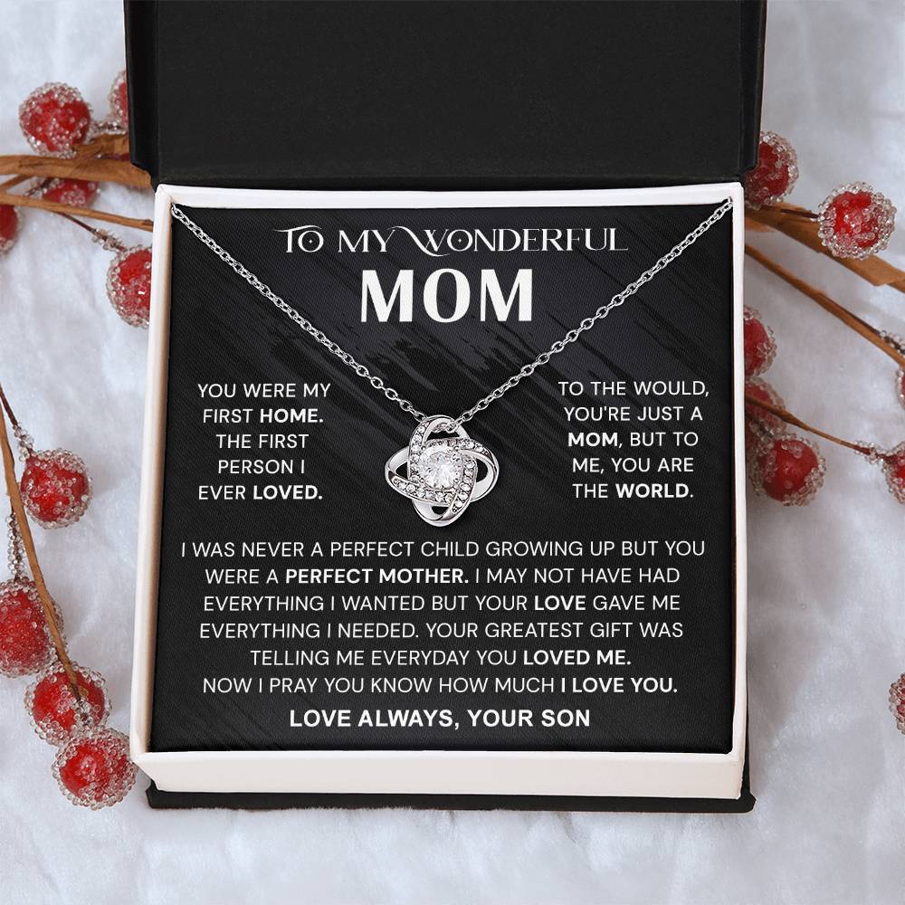 To My Mom Necklace From Son, Mother And Son Necklace Gift For Mom, Jewelry For Women, Wonderful Mom Gift Necklace, Gifts for Women, Birthday Mother's Day Wedding Valentine Christmas Jewelry Gifts
