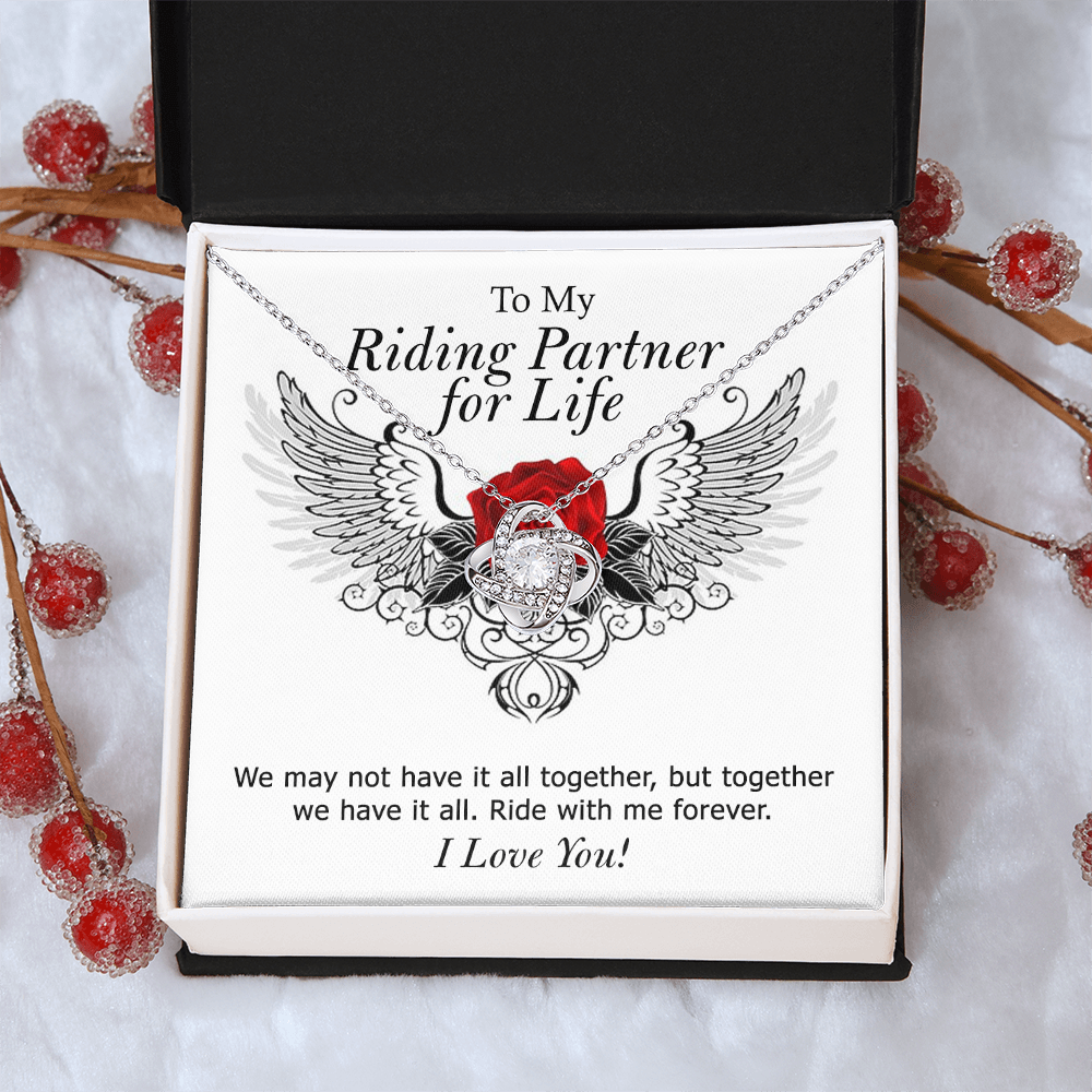 To My Riding Partner For Life Necklace From Husband, Boyfriend, Motorcycle Gift Necklace For Soulmate Girlfriend Wife, Gift Necklace for Her Romantic Pendant, Girlfriend Gifts Necklace Message
