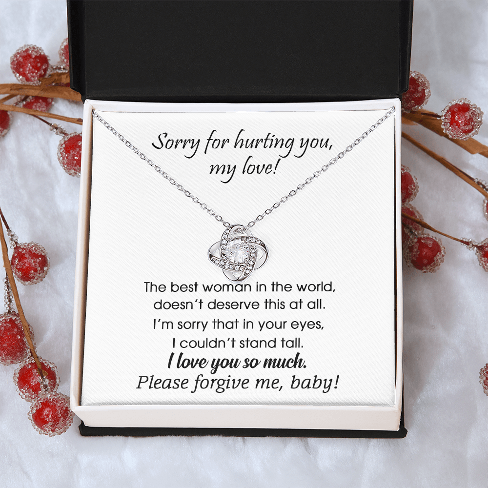 Sorry For Hurting You My Love Necklace For Girlfriend, Soulmate Love Knot Necklace From Boyfriend, Husband, Girlfriend Gift Necklace - Love Knot Pendant Gift For Girlfriend, Soulmate Gift Necklace