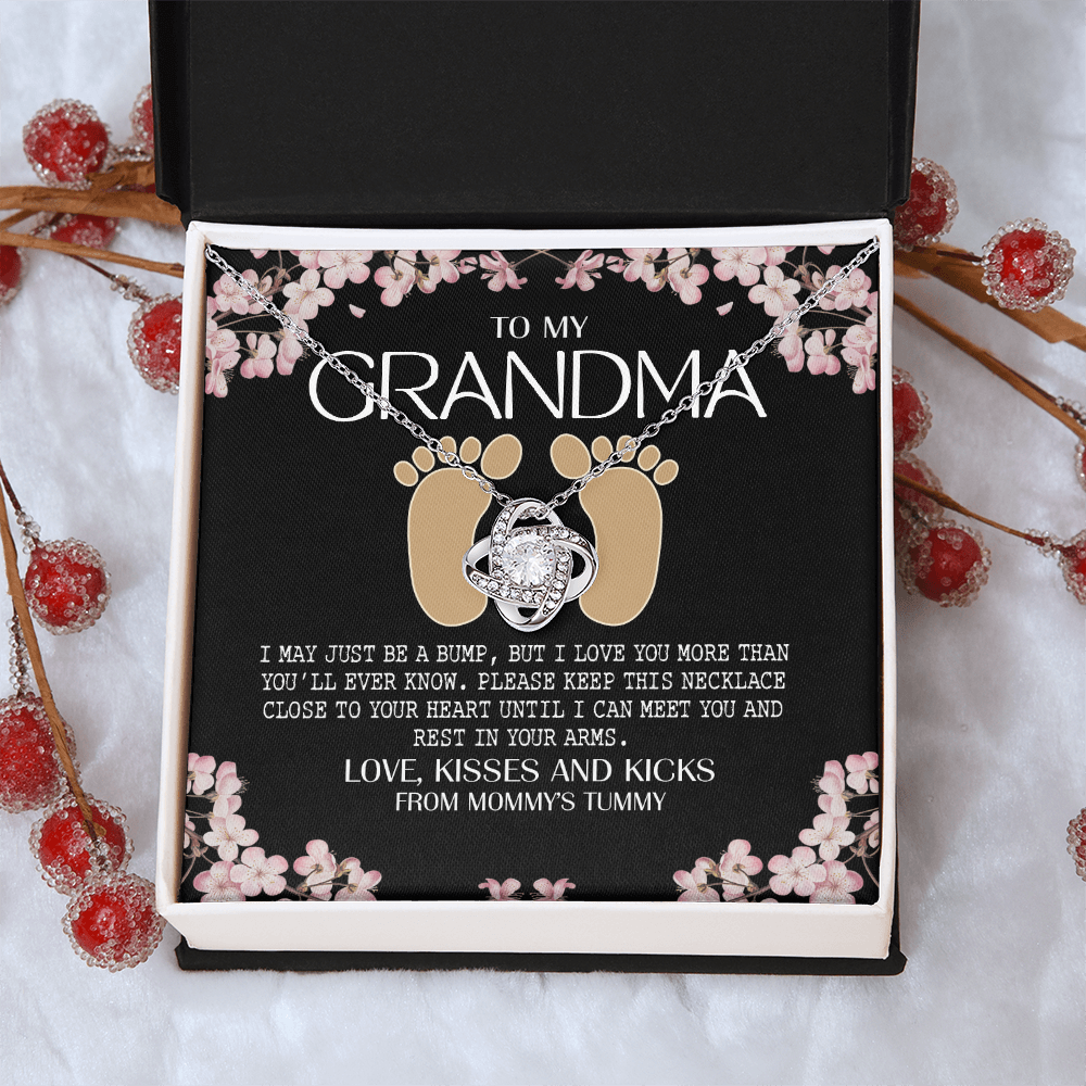 Jewelry Gift for Women, Grandma - To My Grandma Love Knot Necklace From Mommy's Tummy, Grandma And Granddaughter Gift Necklace, This Necklace Close To Your Heart Pendant, My Grandma Gift Necklace