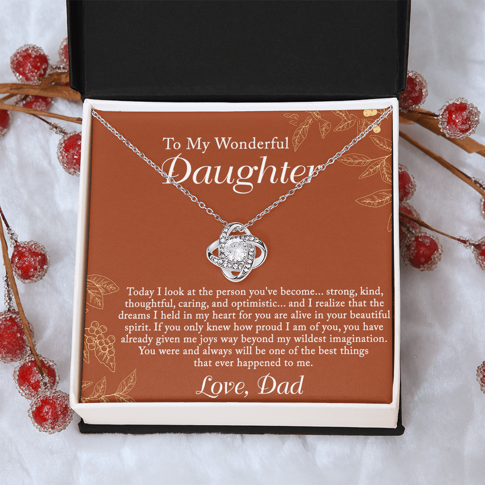 Daughter Gifts Necklace From Dad, To My Wonderful Daughter Necklace From Dad And Daughter Necklace Birthday Gift for Daughter From Dad Christmas Gift For Daughter Necklace, Father Daughter Necklace