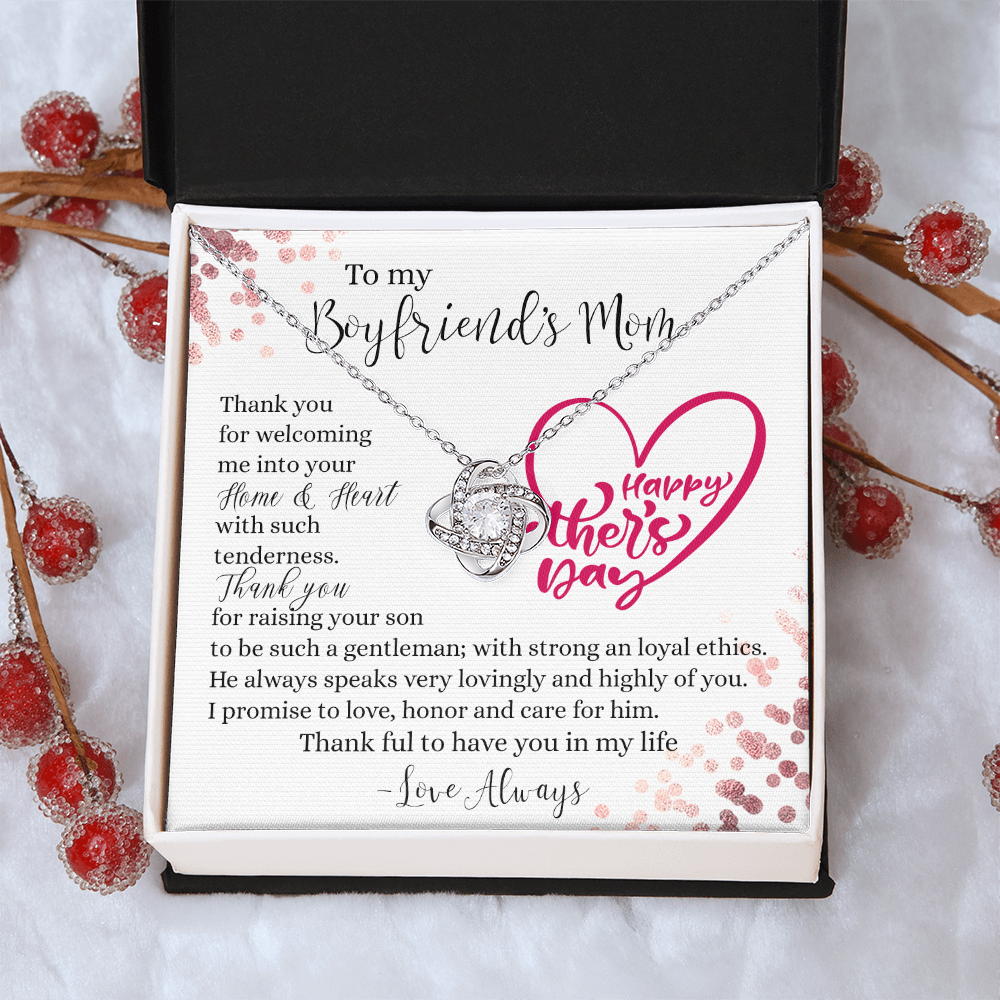 To My Boyfriend's Mom Necklace From Girlfriend, Gift Necklace To Boyfriends Mom, Necklace For Boyfriend's Mom On Mothers Day Birthday Gift Christmas Anniversary, Happy Mother's Day Jewelry For Women