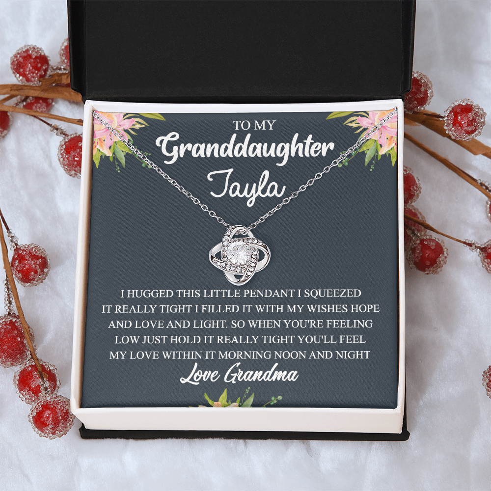 Personalized Gift Necklace For Granddaughter - To My Granddaughter Love Knot Necklace Gift From Grandma To Granddaughter On Birthday Gift Graduation Gift, Christmas Necklace This Little Pendant