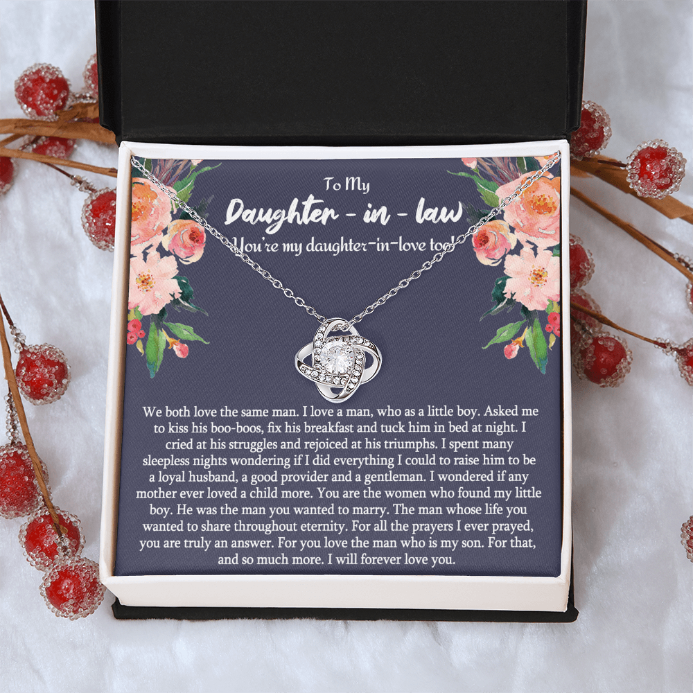 Daughter in Law Gifts Necklace From Mother in Law To My Bonus Daughter in Law Pendant From Mom, Mother Jewelry with Message Card and Gift Box Surprise Gift for Daughter in Law, Daughter in Law Gift