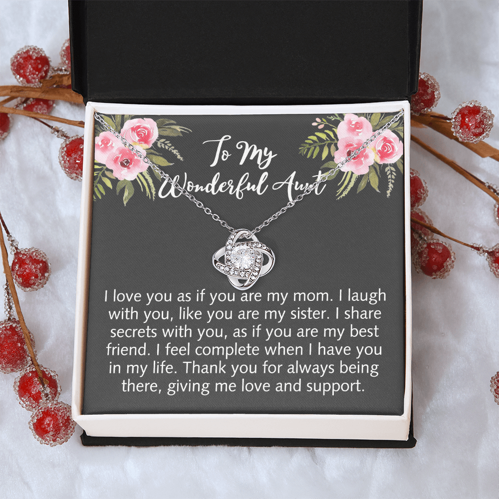 To My Wonderful Aunt Love Knot Necklace Gift From Niece Aunt Gifts Necklace for Auntie Gifts Jewelry for Aunt Birthday Gifts Best Aunt Ever Aunt Necklace from Niece Aunt and Niece Necklace