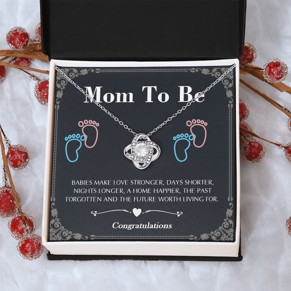 Mom To Be Love Knot Necklace Mom Gift, Gift For New Mom,First Mother's day Gift