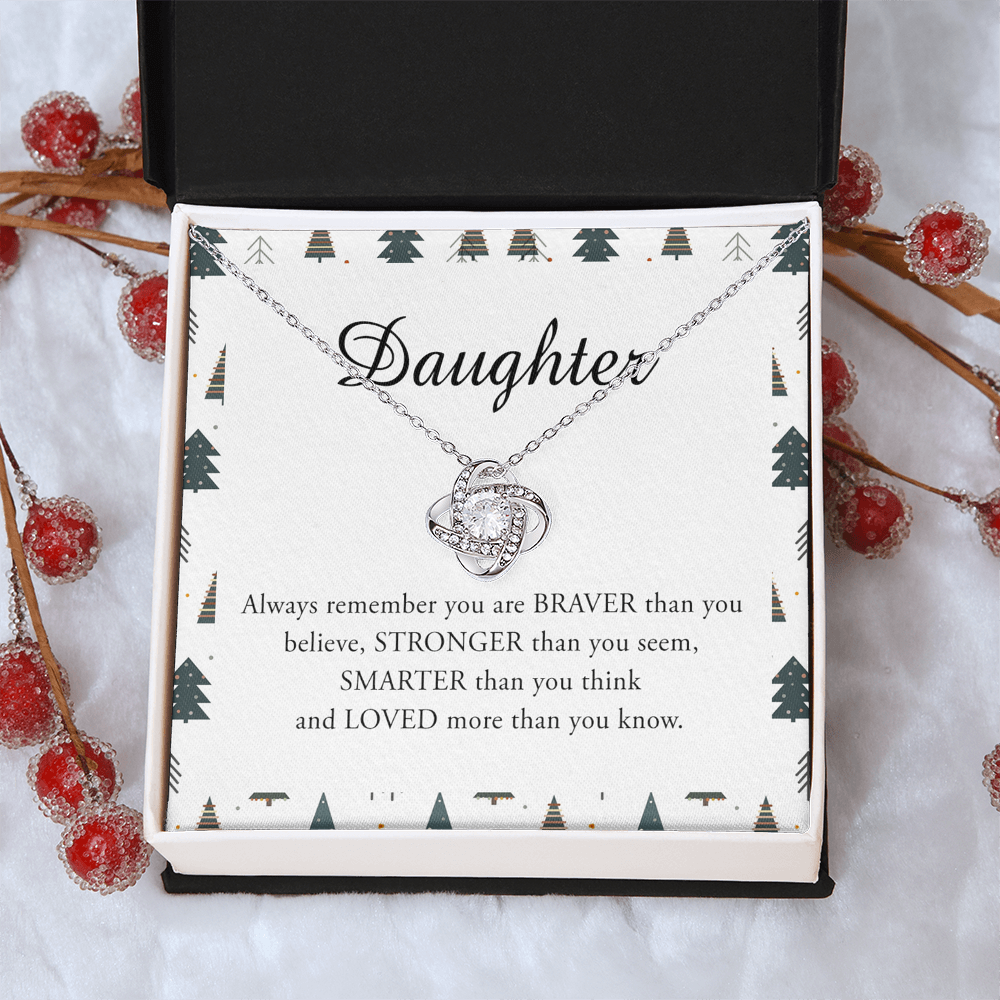 To My Daughter Merry Christmas Necklace Gift for Daughter Christmas Jewelry for Daughter Christmas Pendant Card Gift for Daughter Xmas Gift Necklace Jewelry Gift For Girls, Little Girl