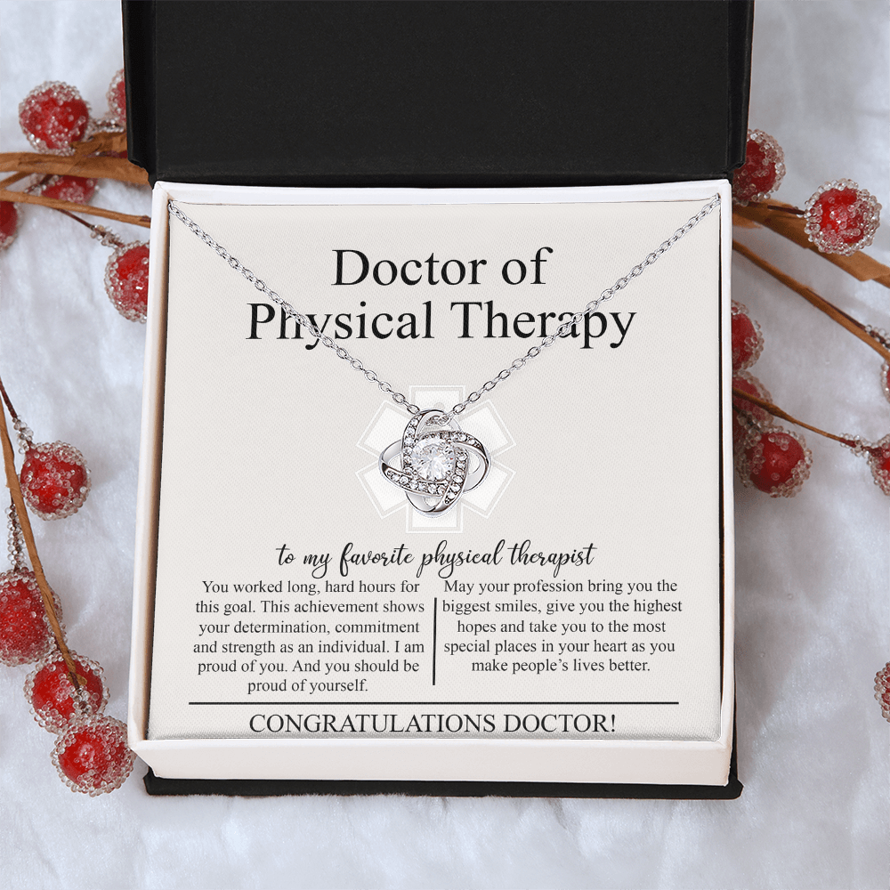Doctor Of Physical Therapy Love Knot Necklace, Doctor Graduation Gift Necklace, Graduating Class of 2026 Necklace Gift, Congrats Graduation Pendants Gift For Daughter, Granddaughter, Niece, Sister