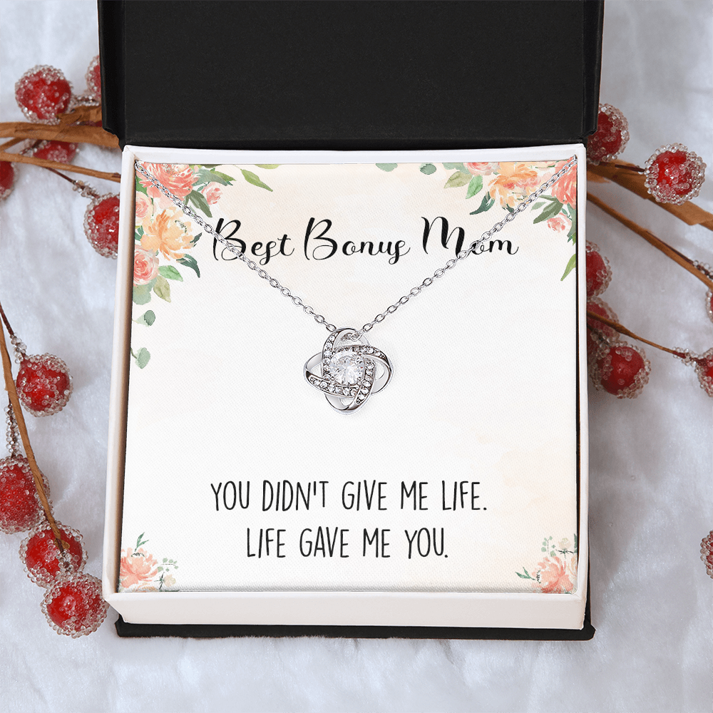 Personalized Necklace Gift For Bonus Mom, To The Best Bonus Mom Necklace From Bonus Daughter, Custom Name Card Necklace Gift For Bonus Mom, Jewelry For Women, Bonus Son Gift On Mothers Day, Birthday