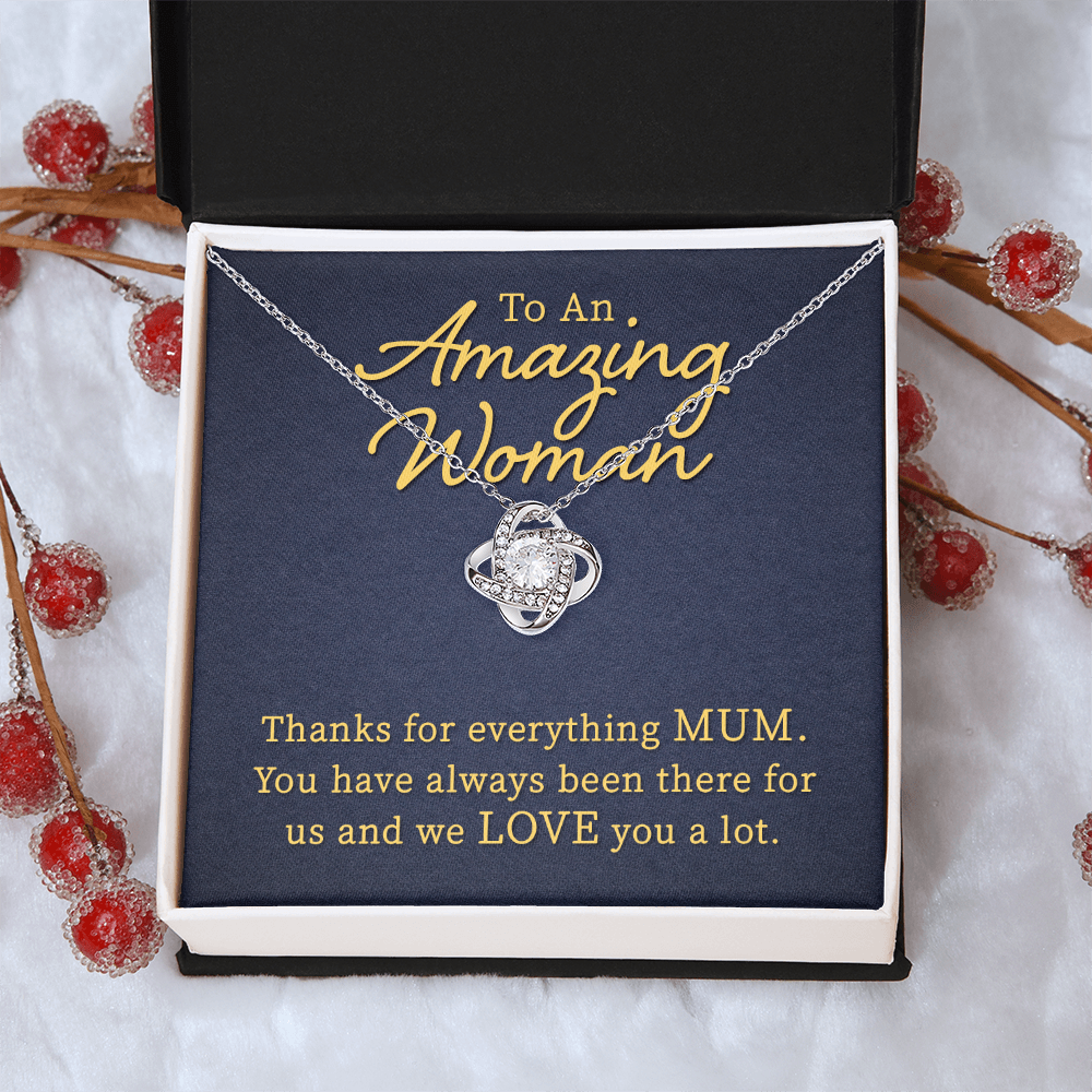 Thank You Mom For Everything Necklace, Happy Mother And Daughter Gift Necklace, To My Mom Necklace From Daughter, Thank You Card Gift For Woman On Mother's Day, Anniversary Necklace Gift For Her