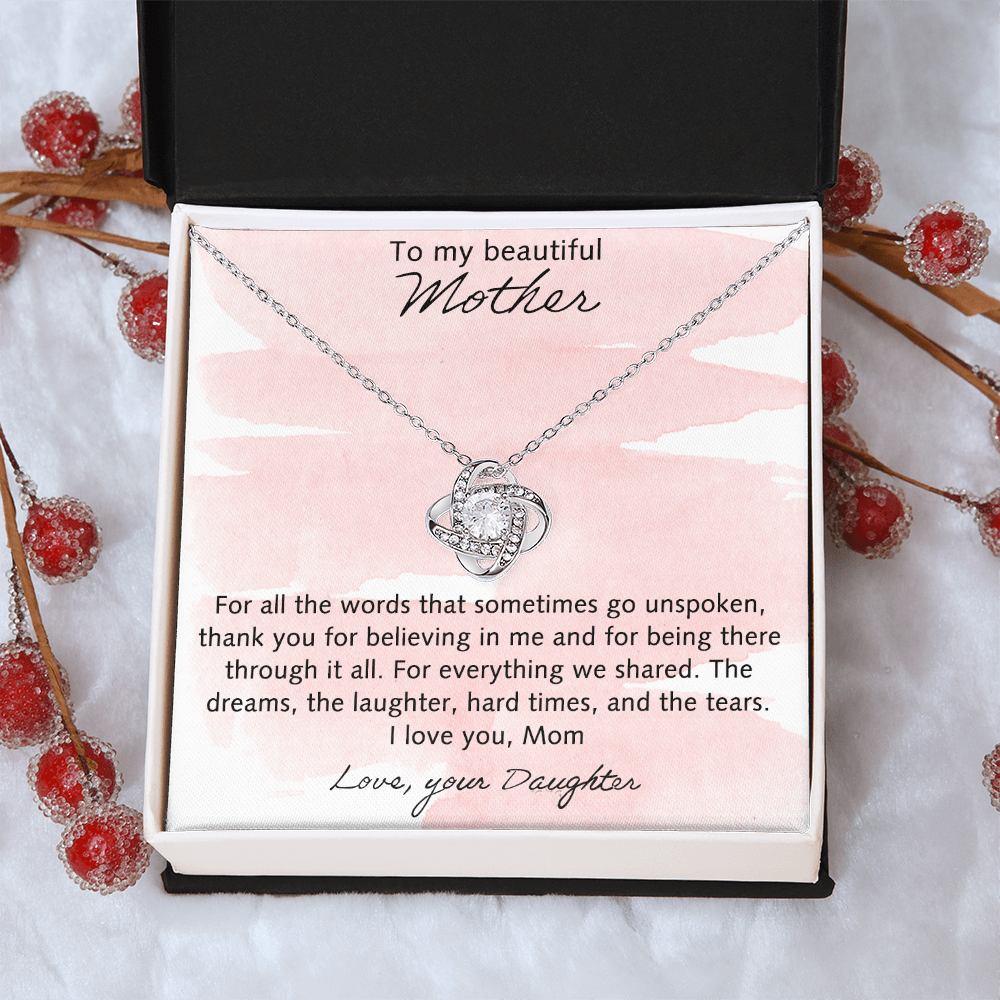 To My Beautiful Mother Necklace From Daughter, Happy Mother's Day Necklace Gift For Mother, Necklace Gift For Mother On Mothers Day, Anniversary Birthday Gift For Beautiful Mother Gift Necklace