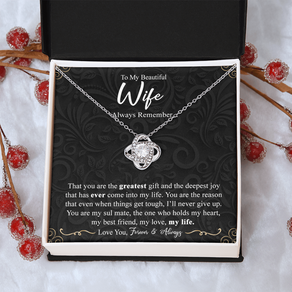 Personalized Necklace For Wife, To My Beautiful Wife Gift Necklace From Husband, Custom Name Necklace Gift For Wife, Always Remember Necklace Gift For Wife, Jewelry Gift For Women, Soulmate Gift