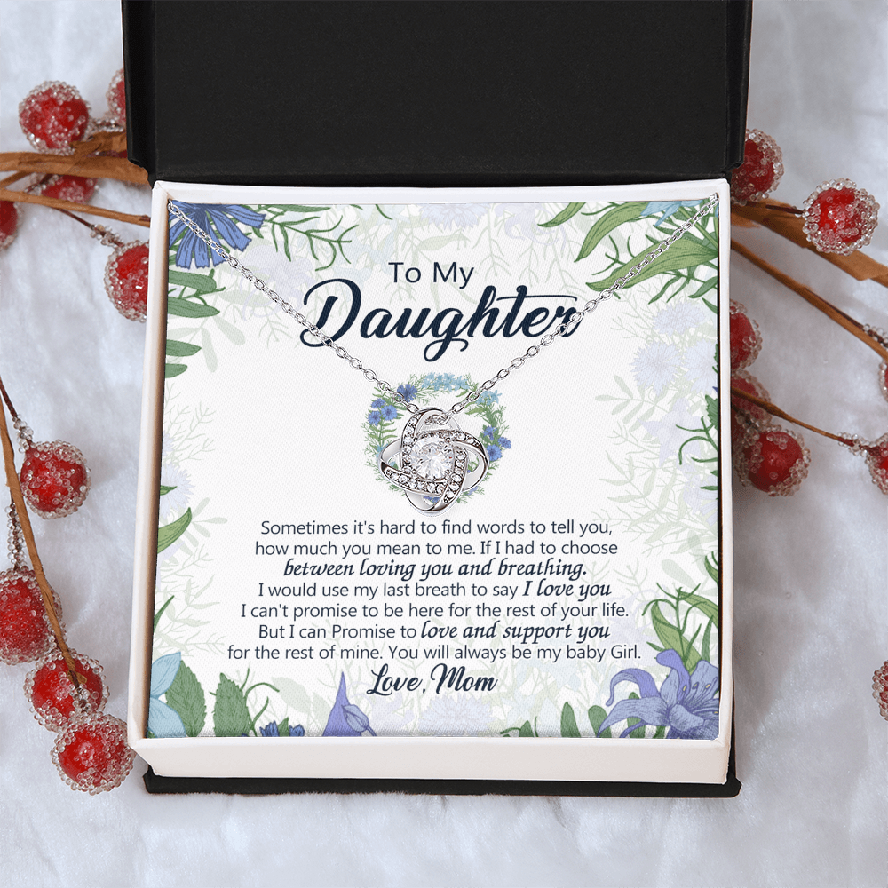 To My Beautiful Daughter Necklace Love Mom Mother And Daughter Necklace Pendant Gift, Mom To Daughter Necklace Gift On Birthday Gift Graduation for Her, Daughter Love You And Support Necklace