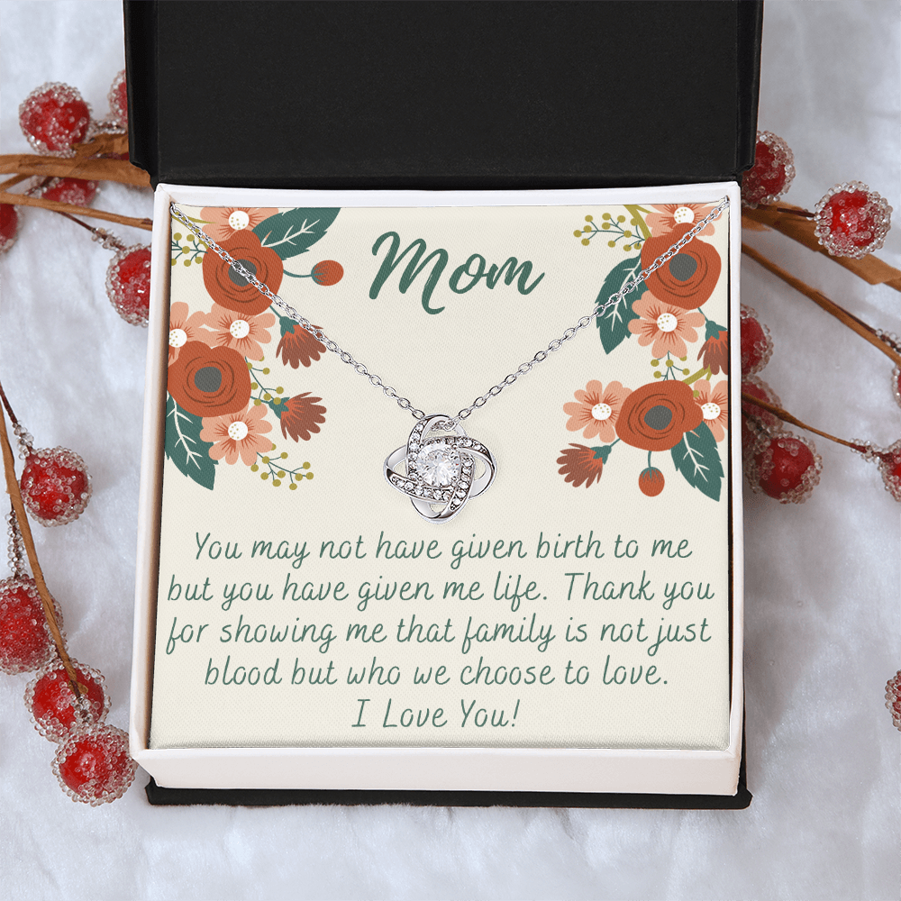 To My Mom Love Knot Necklace Gift for Stepmom Birthday Present Idea for Mother