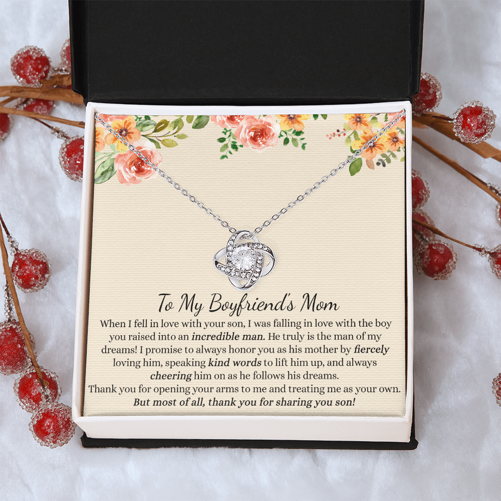 To My Boyfriend's Mom Necklace From Girlfriends Mom, Presents for Mom Necklace for Women, Boyfriends Mom Necklace Gift On Birthday Gift, Christmas, Anniversary, Mother's Day Necklace Gift for Bf Mom