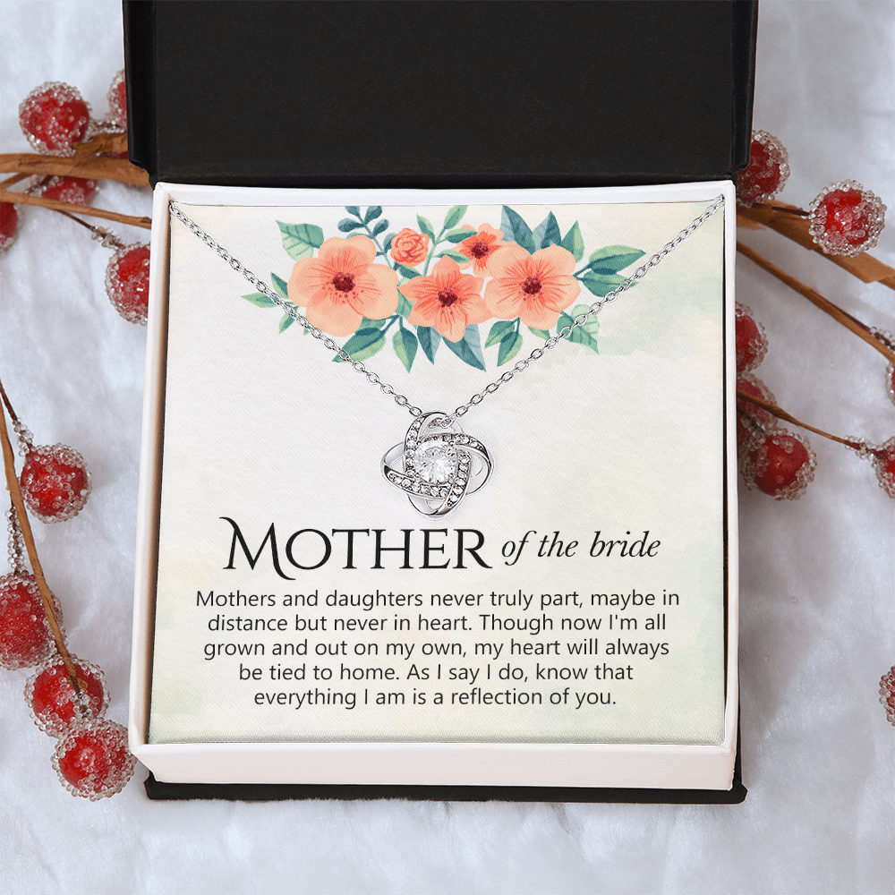 The Love Knot Necklace Mother Of The Bride, Mother Of The Bride Gift Necklace, Mother Of The Bride Gift Love Knot Pendant Necklace For Mother Of The Bride, Mother Of Bride Jewelry Gift For Women