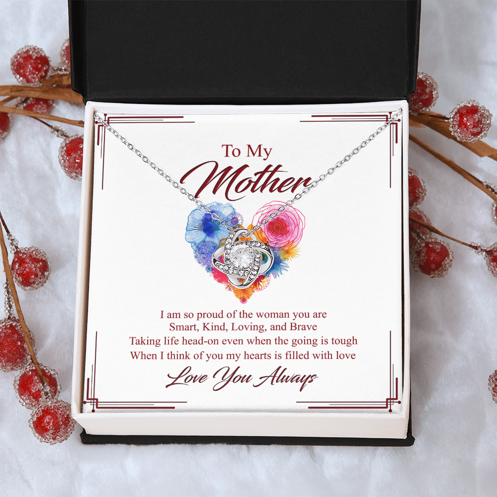 Mother Gift Necklace, To My Mother Love Knot Necklace Gift From Daughter And Mother Love Knot Pendant Gift For Mom Bonus Mom Gift Necklace Love You Always Pendant Gift For Mom Jewelry Gift For Women