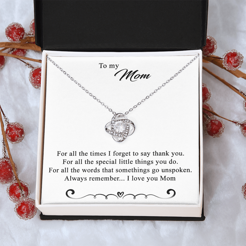 To My Mom Love Knot Necklace Special Gift Birthday Mothers Day Gift For Mom