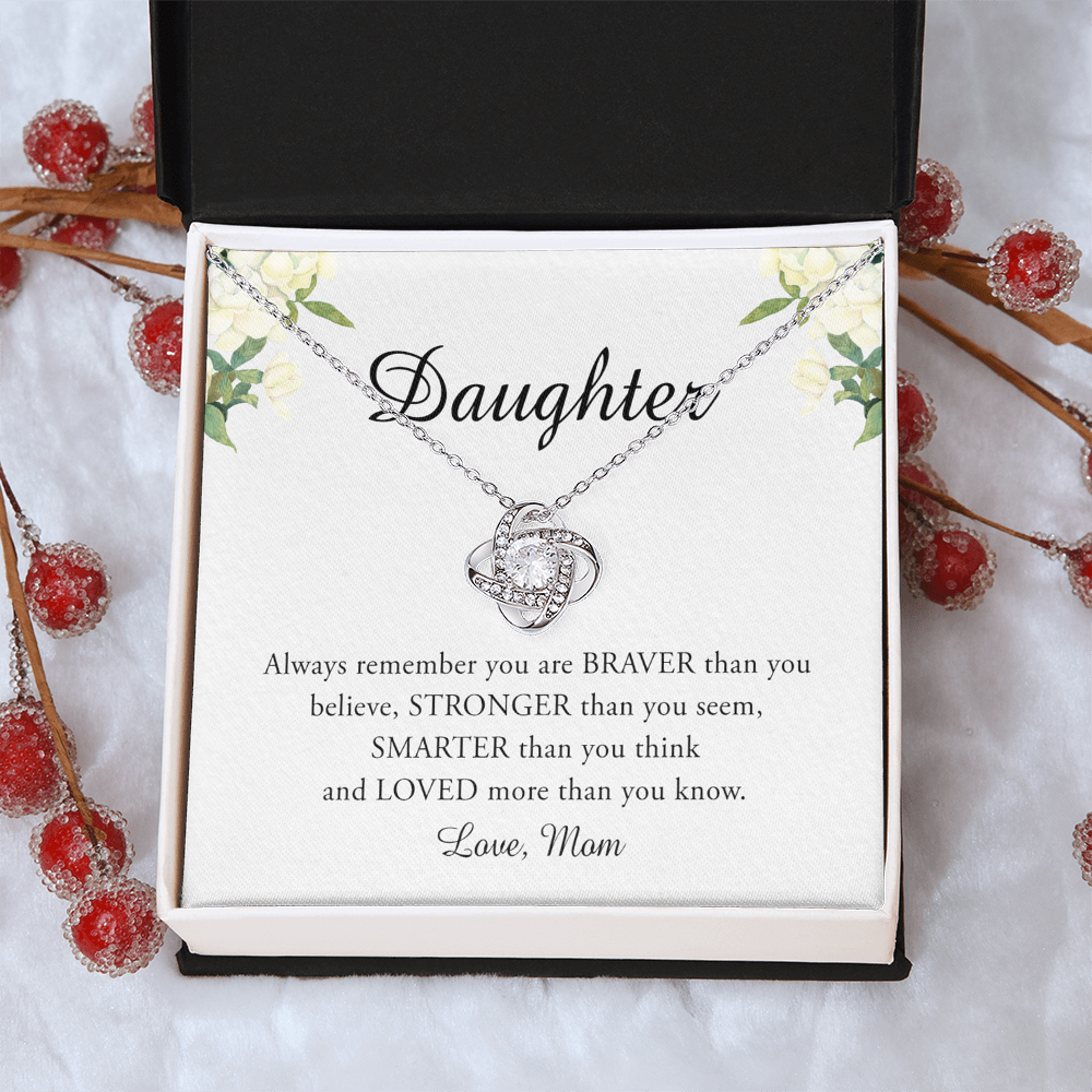 To My Daughter Necklace from Mom, Mother To Daughter Necklace Pendant Personalized Gift Necklace For Daughter On Birthday Gift Anniversary, Graduation Necklace Daughter Jewelry for Girls