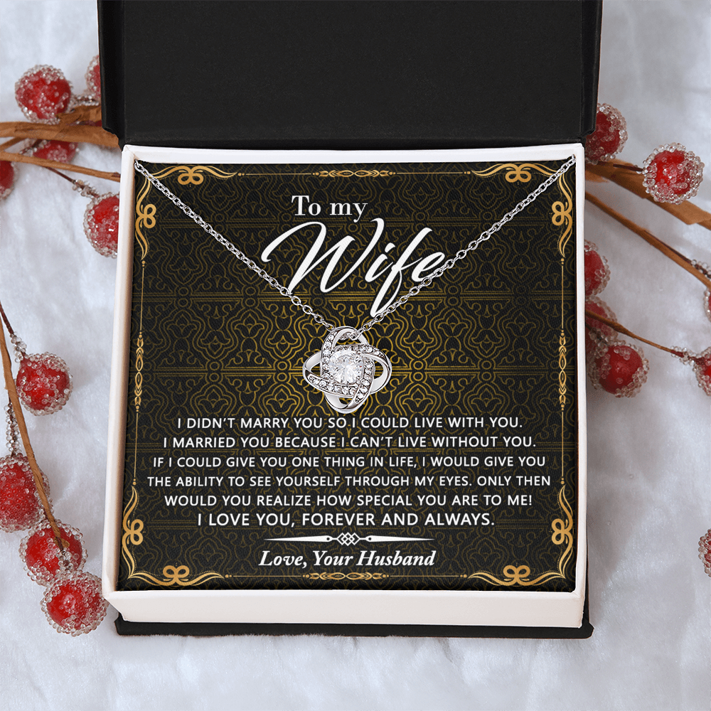 Wife Gift Necklace From Husband, Marry You Necklace, To My Wife Necklace, Wife Love Knot Necklace From Husband, Jewelry Gift For Women Badass Wife Gift Necklace Soulmate Necklace Gift From Men