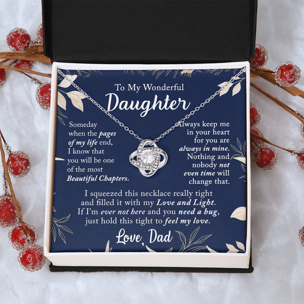To My Daughter Necklace for Daughter Gift From Dad Father To Daughter Gift for Daughter Jewelry Meaningful Card Personalized Necklace For Daughter Jewelry Gift For Girls, Little Girl, Her