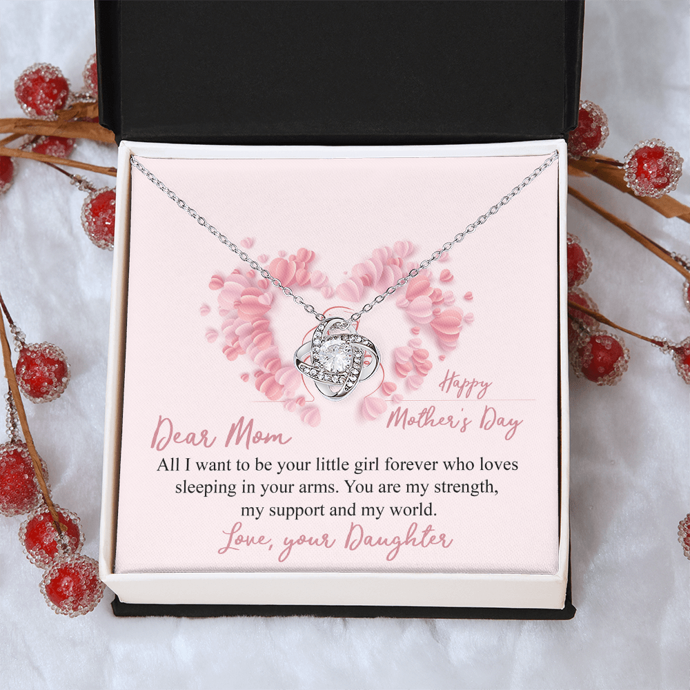 Mother And Daughter Necklace, To My Mom Necklace From Daughter, Happy Mother Day Necklace Gift For Her, Dear Mom Necklace, Your Littler Girl Necklace For Mom On Mother's Day, Anniversary, Christmas