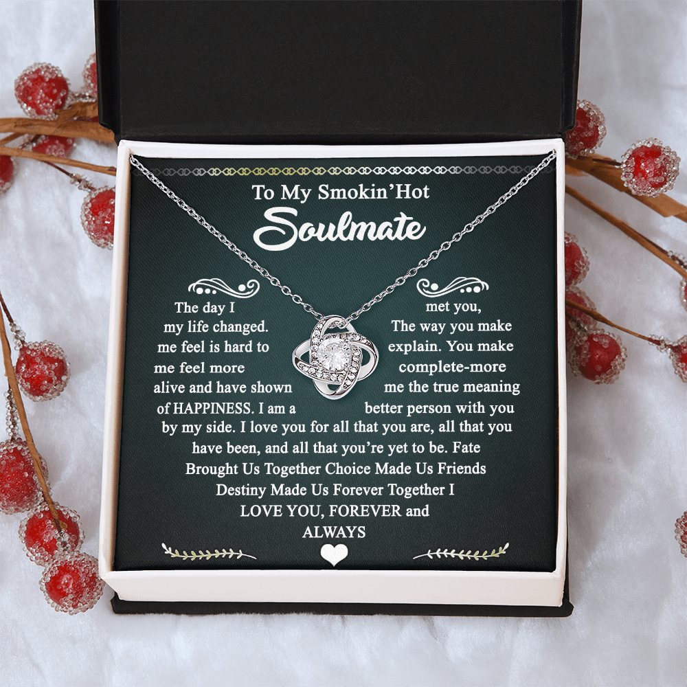 To My Smokin Hot Soulmate Necklace Gift From Husband, Luxury Jewelry For Wife, Girlfriend, Couples Gifts Neckalce, Soulmate Necklace Gift On Christmas Wedding For Her, Jewelry Gift For Women