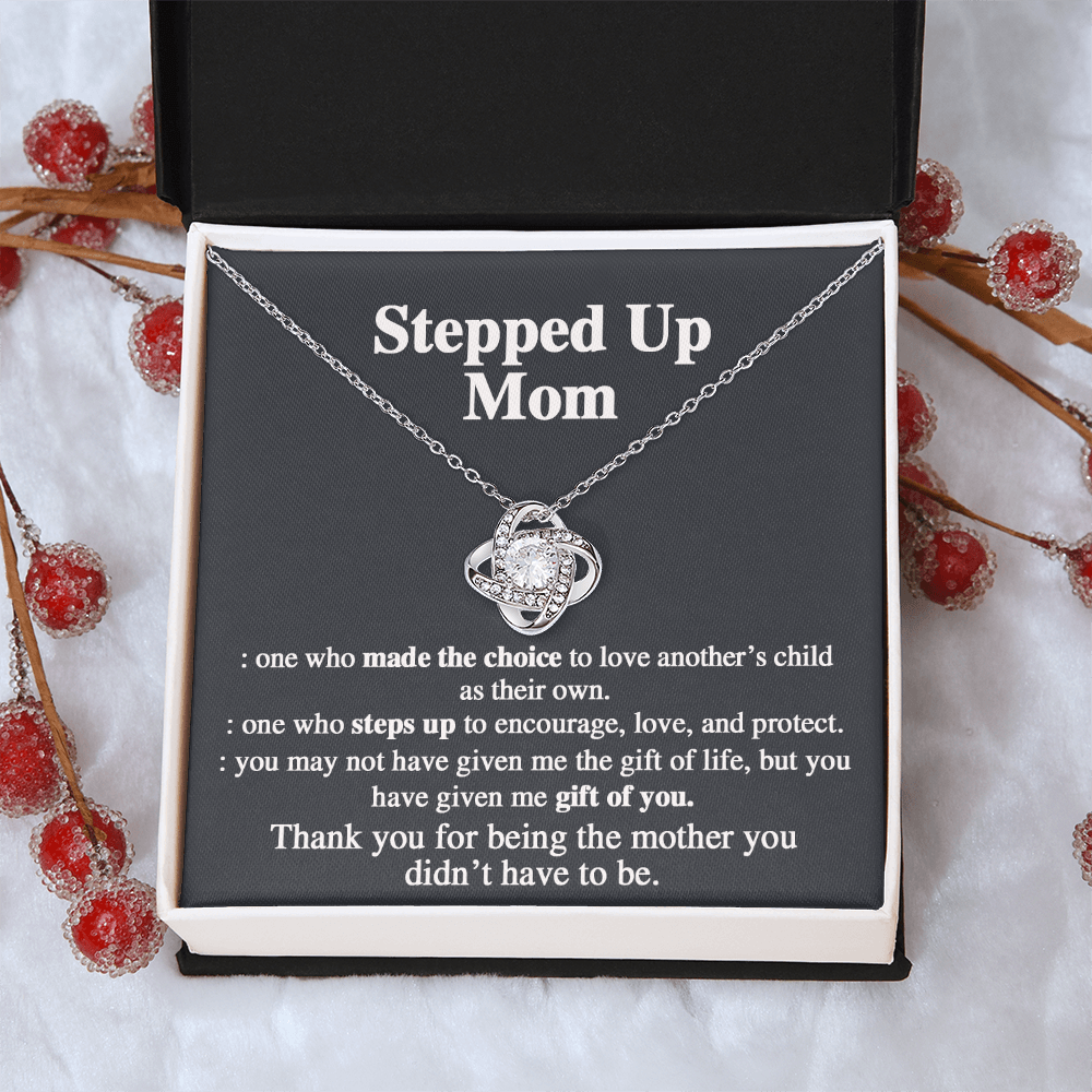 Stepped Mom Necklace, To My Steooed Up Mom Necklace Gift From Daugter, Stepped Up Mom Gift Necklace, Step Up Mommy Necklace To Daughter, Step Mom Jewelry Gift On Birthday, Mother's Day Necklace Gift