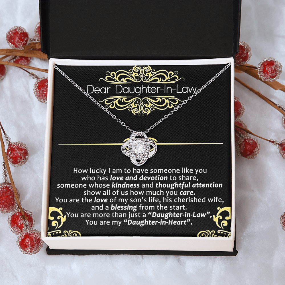 Daughter in Law Gifts Necklace - To My Daughter In Law Necklace From Mother In Law On Wedding Day Gifts For Daughter in Law Necklace Pendant Jewelry with Message Card and Gift Box For Daughter