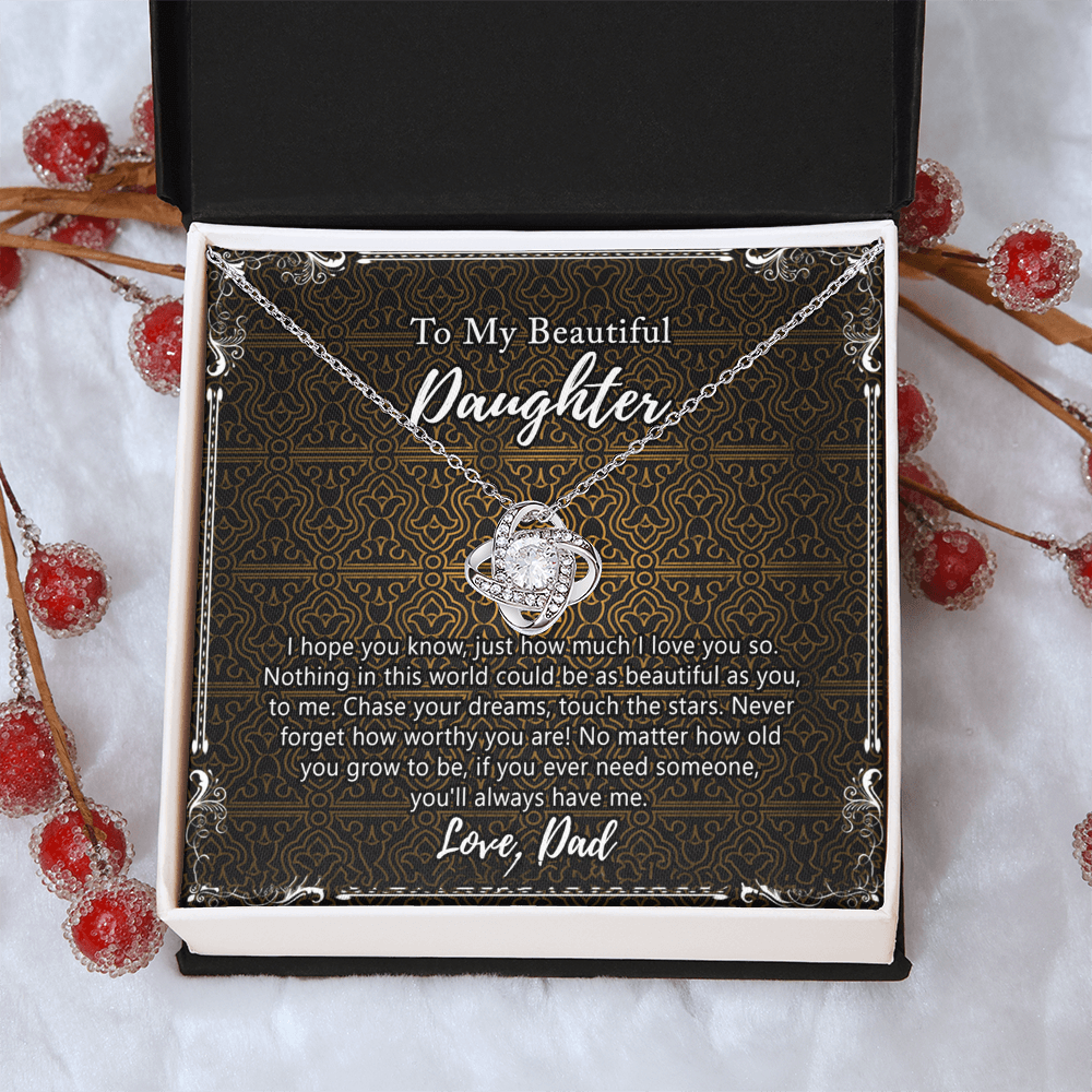 Daughter Gift Necklace, Father To My Beautiful Daughter Necklace From Dad, Jewelry Necklace Meaningful Pendant Personalized Necklace Gifts To Daughter, Father And Daughter Jewelry Gifts