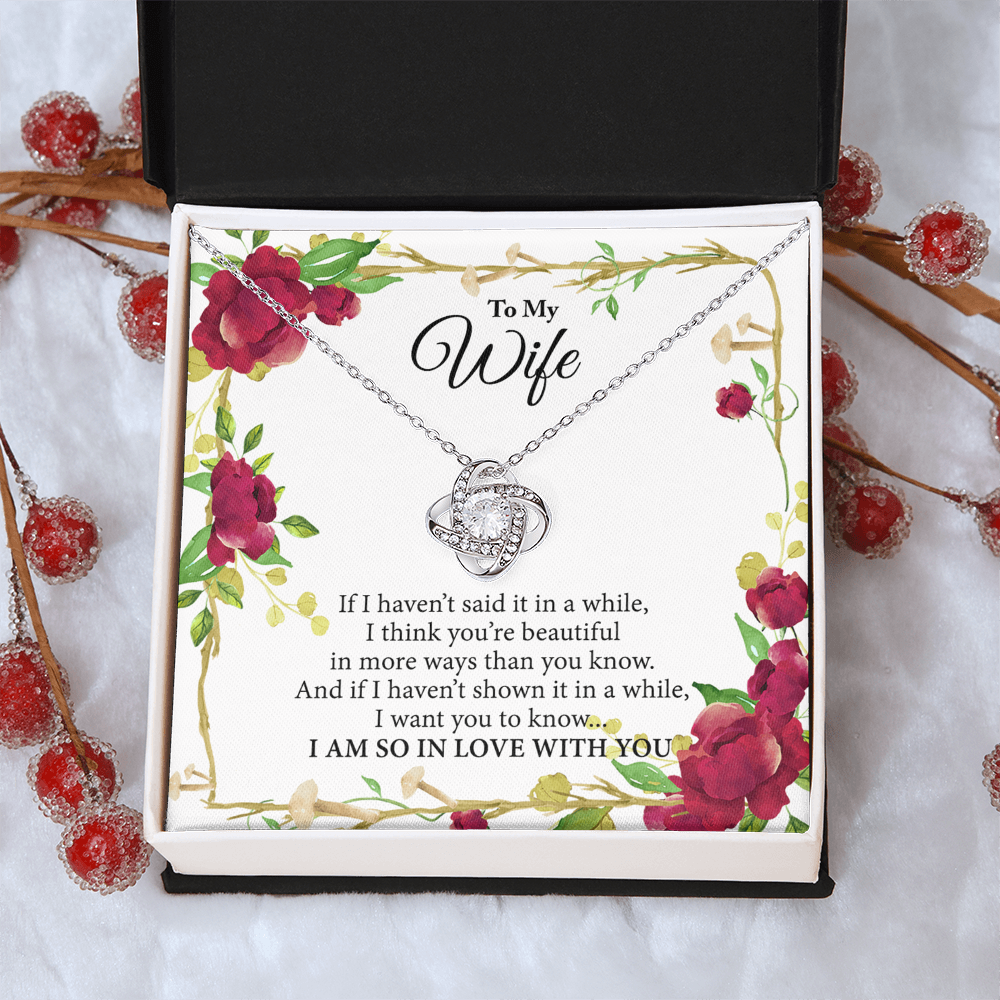 Wife Gift Necklace From Husband, To My Wife Necklace, Wife Love Knot Necklace From Husband, Jewelry Gift For Women Badass Wife Gift Necklace Soulmate Necklace Gift From Men You're Beautiful Necklace