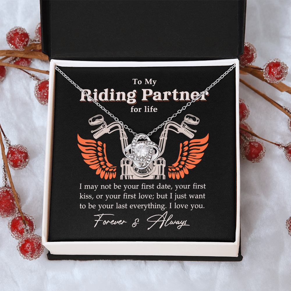To My Riding Partner Necklace From Husband, Boyfriend Gift For Riding Partner Necklace Biker Woman Birthday Gift Anniversar Necklace for Her Romantic Girlfriend Gift Necklace Includes Message