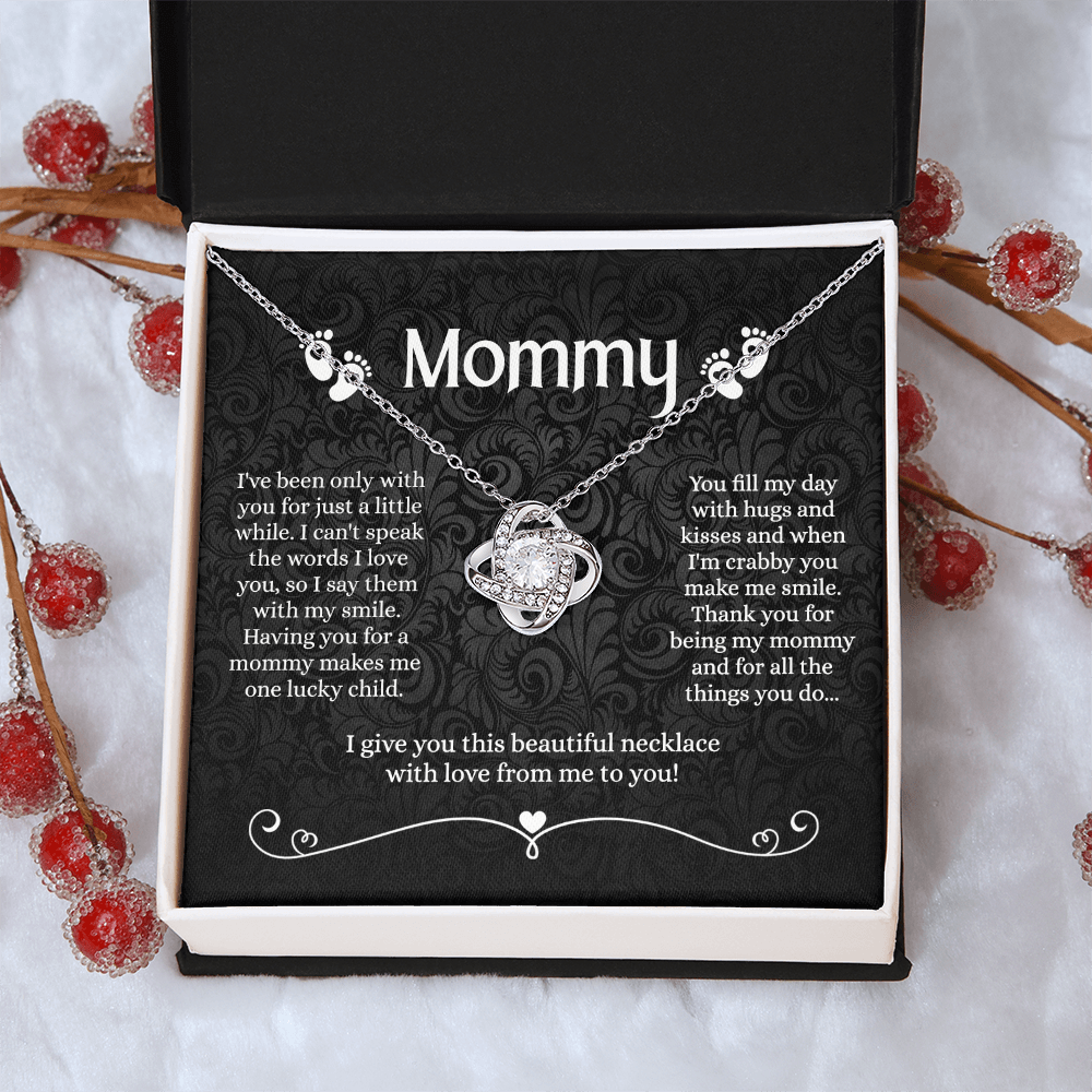Mommy Gift Necklace, To My Mom Love Knot Necklace From Daughter Necklace Gift For Mom Mother's Day Necklace Gift For Mom, Birthday Gift Necklace For Mom Anniversary Jewlry Gift For Women, Mommy