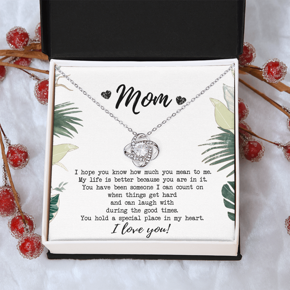 Mothers Day Necklace Gift, Gift Necklace for Mom, To My Mom Love Knot Necklace From Daughter, Mother And Daughter Gift Necklace, Jewelry Gift For Women, Mother Gift Necklace I Love You