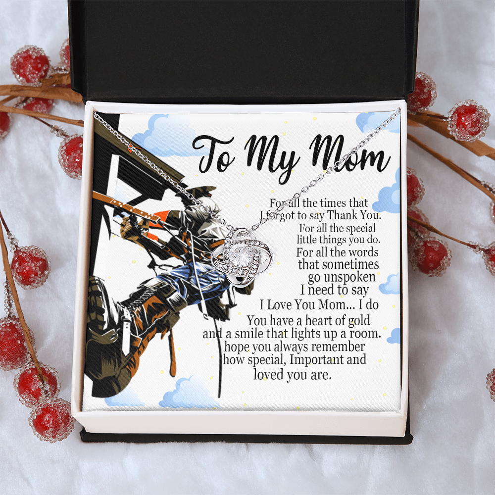 Lineman's Mom Love Knot Necklace Mother Jewelry Mothers Day Gift