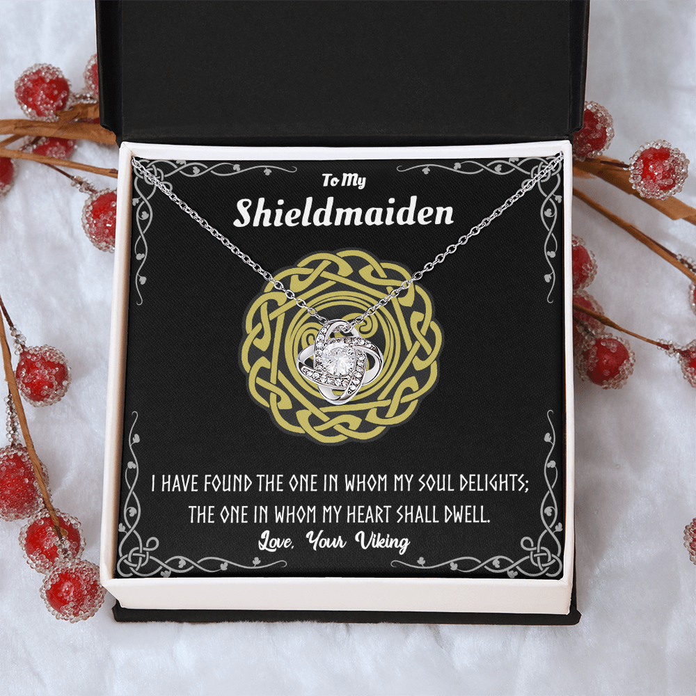 Shieldmaiden Necklace From Your Viking, Love Knot Pendant Gift From Wife, Fiancee, The Love Knot Necklace To My Shieldmaiden Gift - Love, Your Viking, Wife Gift, Anniversary For Girlfriend