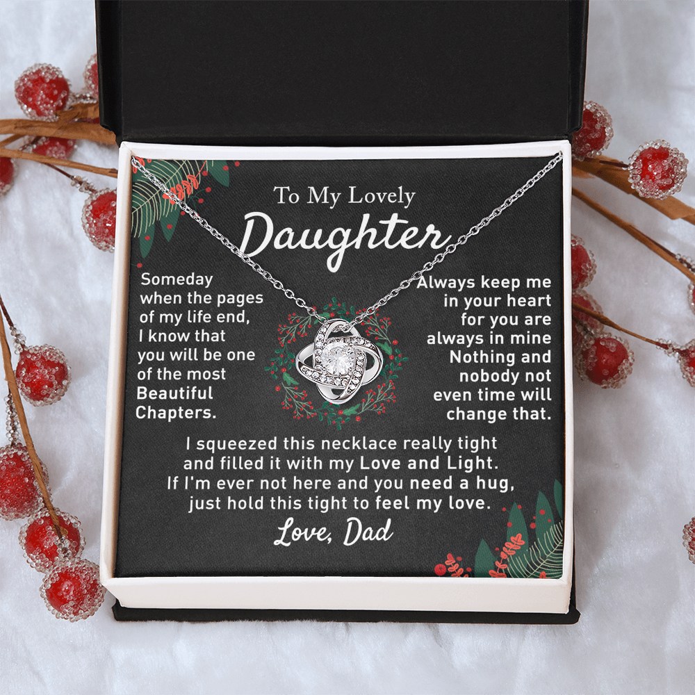 To My Beautiful Daughter Love Knot Necklace, Gift For From Mom, Necklace Daughters Necklaces Mom With Jewelry Women Mother A Necklaces Beautiful Daughter, Mother And Daughter Necklace Gift For Girl