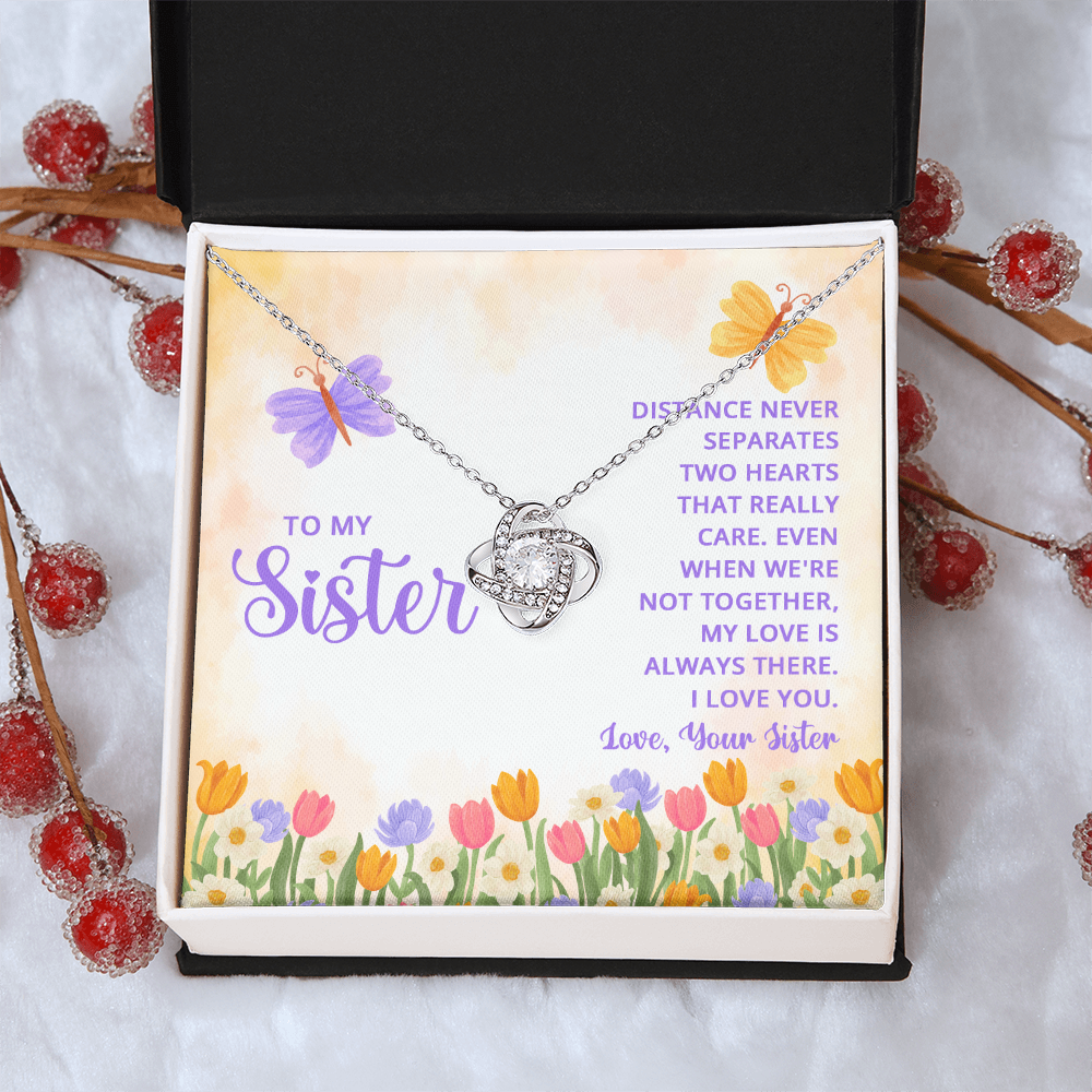 Personalized Jewelry Gift Necklace - To My Sister Love Knot Necklace From Sister, Brother, Sister Gift Necklace On Wedding Gift from Bride, Sister the Bride Necklace, Thank you Gift Pendant Sister